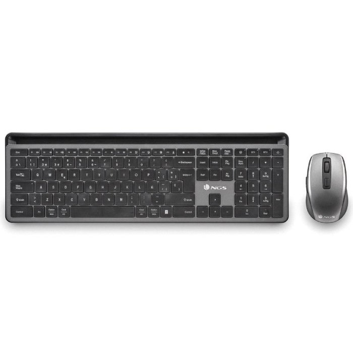 NGS Eclipse KIT Teclado y Ratón Inalámbrico Silencioso y Recargable Negro